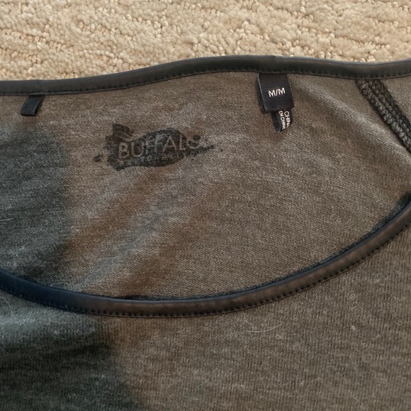 Asymmetric Sweater with Leather & Zipper detail - Picture 5 of 6